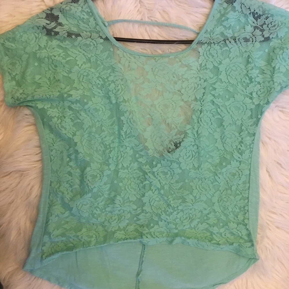 Lace-Front Crop Top - Picture 5 of 6